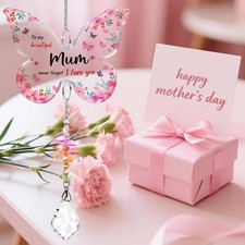 Mother's Day Gift for Mum Butterfly Acrylic Crystal Suncatcher from Daughter Son