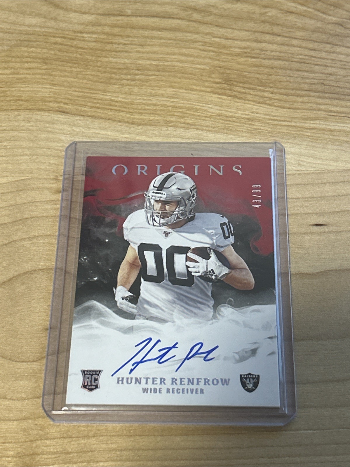 Hunter Renfrow Panini Origins Rookie Autographs #RAHRE Red