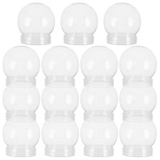Cabilock 15pcs Transparent Plastic Snow Globes for DIY Crafts, Clear Snowball...