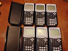 Lot of 6 TI-84 Plus graphing calculators, Tes...