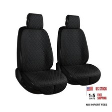 Linen Car Seat Covers Front Seat Covers Breathable Cloth Fabric Linen-Black-2
