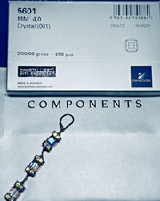 Swarovski Cube Beads 5601 4mm Crystal CLEAR 288 pcs Pack Austria