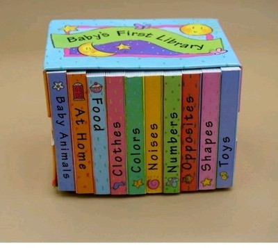 Baby s First Library Mini Board Book Set 10 Books w/ Box 1999 Children s Book.