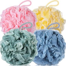 Sunnyray 4 Pack Loofah Bath Sponge Lace Mesh Set 1 Count Pack of 4 , Fresh