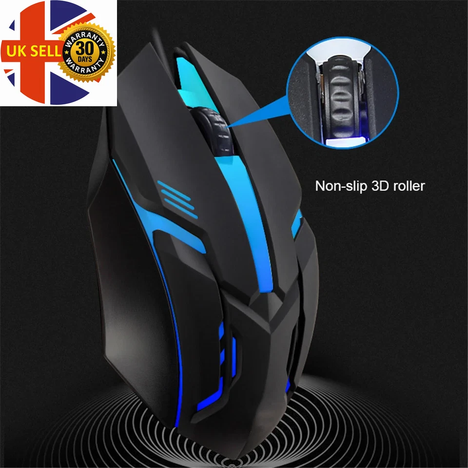 E-Sports USB Wired Mouse Colorful LED Gaming Mouse 5000 DPI Wired Mice Optical W - Image 3 of 4