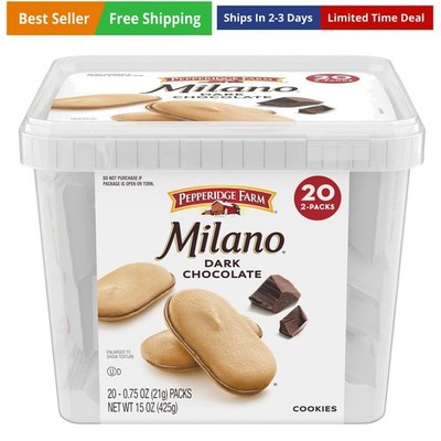 Milano Cookies, Dark Chocolate, 20 Packs, 2 Cookies per Pack