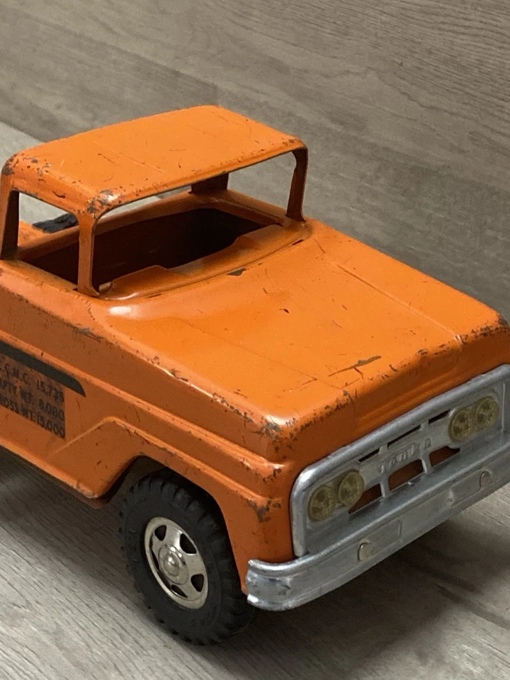 SEMIR TRACTOR NARANJA TONKA AÑOS 60 LÍNEAS FURGONETA ALLIADA Foto 4 de 4