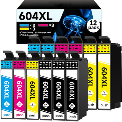 1-12er Patronen kompatibel für Epson 604XL XP-2200 2205 3200 3205 4200 WF-2950