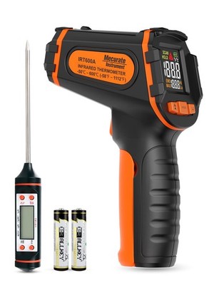 Thermometer -58°F to 1112°F, Laser Temperature with Adjustable Emissivity, Ma...