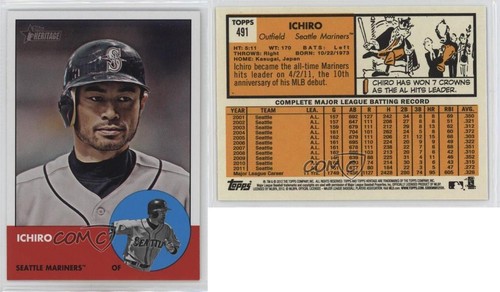 2012 Topps Heritage Ichiro Suzuki Ichiro #491 HOF 0f6a - Bild 3 von 3