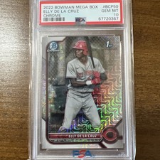 2022 Bowman Chrome Mega Box Elly de La Cruz 1st Bowman #BCP50 PSA 10