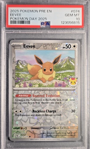 PSA 10 Gem Mint 2025 Pokemon ~ Eevee ~ PRE EN - Pokemon Day 2025 #074
