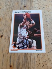 1991-92 Kenny Walker IP Auto NBA Hoops #145 New York Knicks Signed Autographed