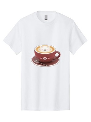 Cute-Coffee-Bear Mens Graphic Tee, 100% Cotton, Casual Summer Wear