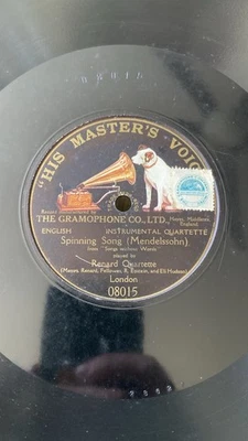 Rare 78rpm record, E, RENARD QUARTETTE : Spinning Song , HMV 08015 - Image 1 of 2