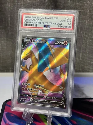 pokemon champion's path charizard v promo card Pokemon TCG: Champion Path #050 Charizard V PSA 10 main image 1