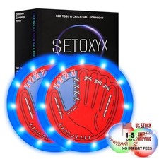 Toss and Catch Ball Game Set - Glow in The Dark - Kids Toddler Baseball Catch
