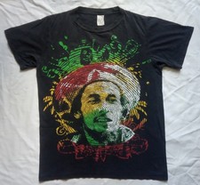 Bob Marley. Vintage T- Shirt Reggae Rasta black size M, Y2K