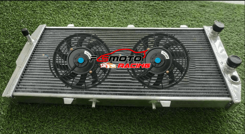 Aluminum Radiator &Fans For 1989-1991 AUDI 200 C3 QUATTRO 3B 20V TURBO ENGINE MT - Foto 1 di 7