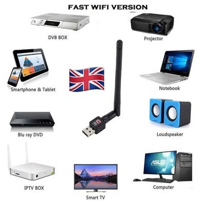 9900Mbps Wireless USB WiFi Adapter Dongle LAN 802.11/b/g/n 2,4Ghz Laptop PC TVUK