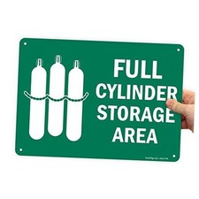 "Full Cylinder Storage Area" Sign  Plastic 10" x 14"