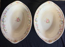 Pair of Vintage Taylor Smith Taylor Floral Serving Bowls
