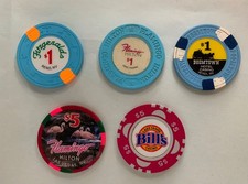 5 VARIOUS NEVADA CASINO CHIPS