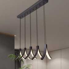 54W Dimmable LED Chandeliers Cold White Black Design Pendant Lamp Kitchen Island