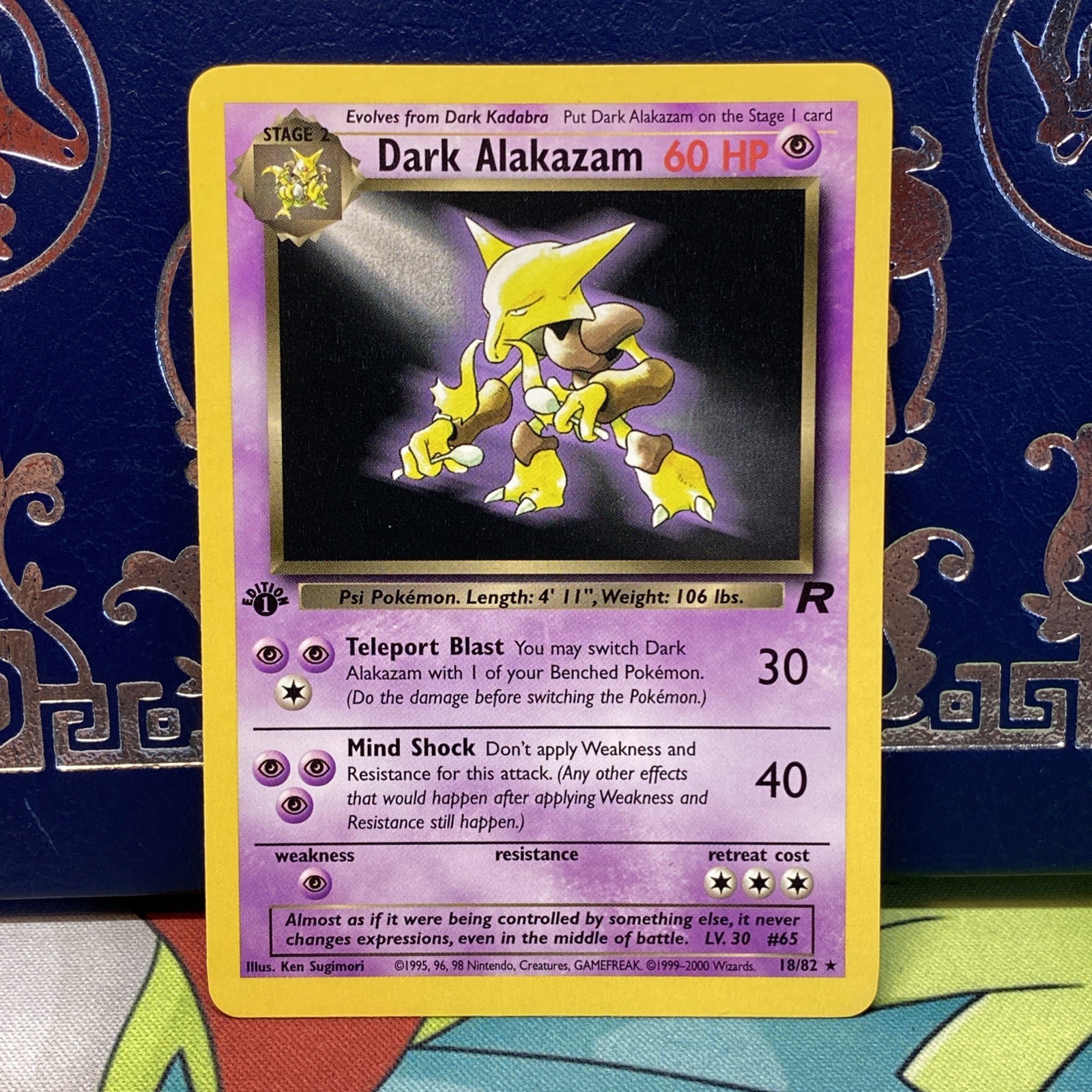 DARK ALAKAZAM Pokemon Card - WOTC - 1st Edition - Team Rocket - 18/82 - NM/M