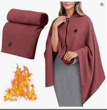 Portable Heated Shawl, Cordless Electric Blanket Wrap with Zipper Never Used 