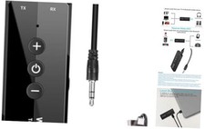 Upgraded Bluetooth 5.3 Transmitter 3-in-1, Portable Wireless Rechargeable Black