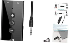 Upgraded Bluetooth 5.3 Transmitter 3-in-1, Portable Wireless Rechargeable Black