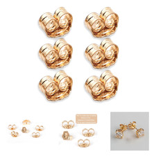14K Gold Earring Backs Replacement Set Hypoallergenic Skin-Friendly for Stud