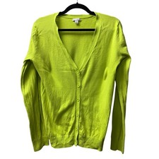 Gap Green Thumb V-Neck Button Cardigan Sweater Medium