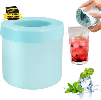 Cylinder Silicone Ice Cube Mold, New 3D Ice Cubes Maker, Decompress Ice Lattice,