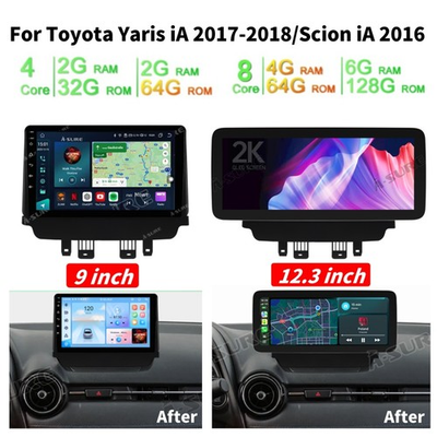 #ad 9#x27;#x27; 12.3#x27;#x27; For Toyota Yaris Scion iA 2016 2018 Car Stereo Radio Carplay Android $182.99