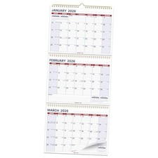 Wall Calendar 2026-2027, 3 Month Vertical Calendar, Move-a-Page, 2 Year from