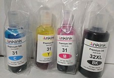 'Ankink 31 Yellow, Magenta, Cyan 32 XL Black ink comp with HP smart tank sealed