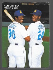 Ken Griffey Jr & Sr 1991 Mother's Cookies Seattle Mariners #4