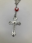 Red Heart Beaded Christian Catholic Single Decade Pocket Rosary — photo 4
