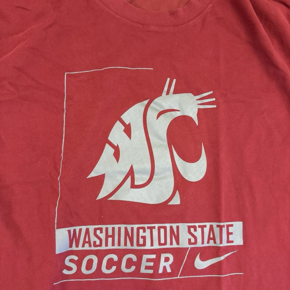 Camisa Washington State Cougars Para Hombres Grande Roja Equipo de Fútbol Emitida Dri Fit Nike Foto 4 de 4