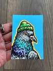 ACEO Original Mixed Media Painting Art “Pigeon Beanie” By Brianna Alderfer — photo 5
