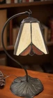 RARE VTG Tiffany‑Style Lily Pad Stained Glass Goose Neck Lamp L&L WMC 9721/9722