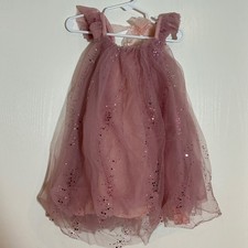 NEW NNJXD Girls Pink Tulle Sequin Party Dress Ruffle Strap Princess Size 100
