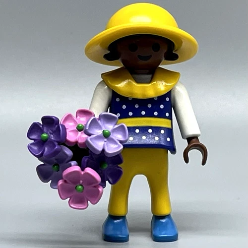 Playmobil Ethnic Victorian Female Child Figure Black African American Flowers