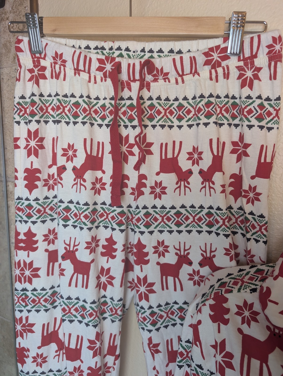 Hanna Andersson Adult Size XS Holiday Flannel Pajama Set Dear Deer Pattern-EUC
