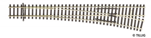 TT / Tillig 83341, EW3 Handweiche 12° rechts, Radius 984, Länge 207mm | Zustand: Neu