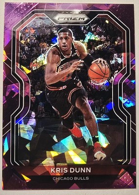 2020-2021 Panini Prizm Purple Cracked Ice Kris Dunn /175 Chicago Bulls #101   