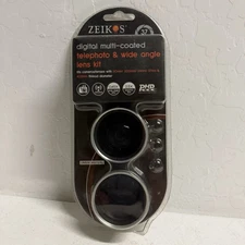 Zeikos Telephoto(2.5x), Wide Angle(.45x) lenses for 37mm lens BRAND NEW