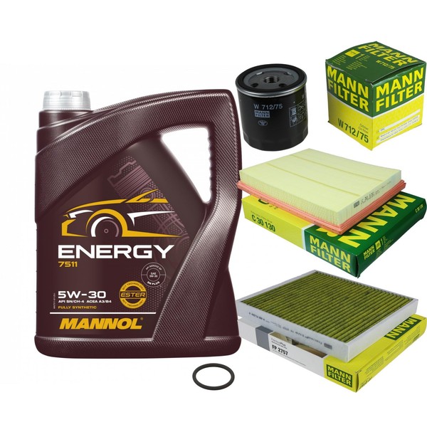 Inspektionspaket 5L Mannol Energy 5W-30 FüR Opel Zafira A 1.8 16V 2.0 OPC 1.6-image